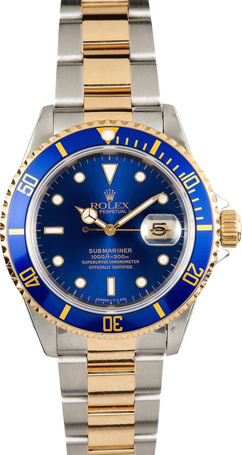 rolex submariner two tone blue ref. 16613